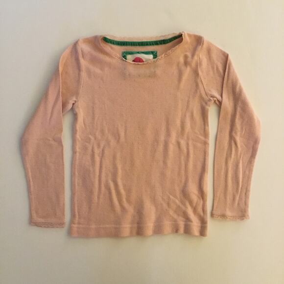 Mini Boden pale pink pointelle top - Picture 2 of 5